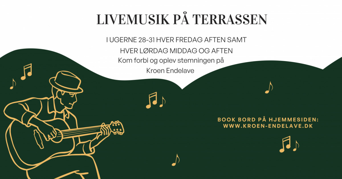 Livemusik på terrassen fredag og lørdag i ugerne 28-31